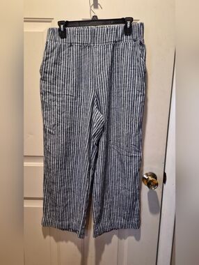 Laundry By Shelli Segal Navy and White Striped Chinos